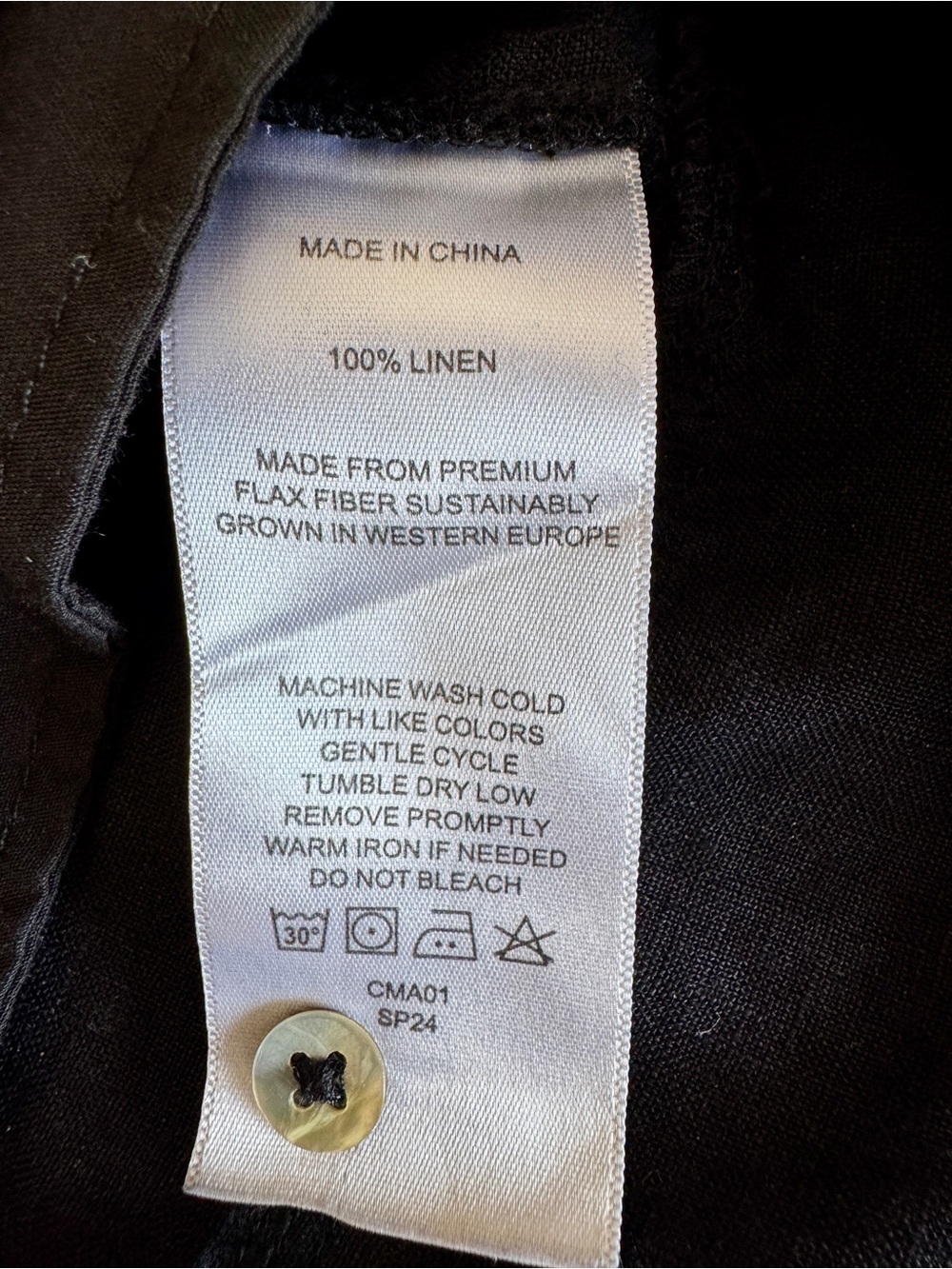 Quince Black Sleeveless Pintuck Linen Tunic - Picture 8 of 9